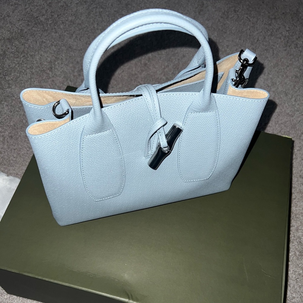 Longchamp Roseau Essential Medium Leather Tote - Picture 11 of 12